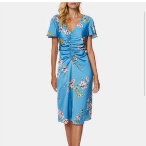 Avec les filles satin midi dress cocktail or party